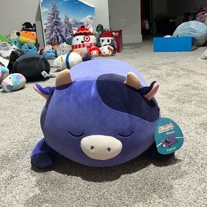 🐮 Ingred Dark Indigo Cow Sleepamallows HTF Original Squishmallows 18” BNWT